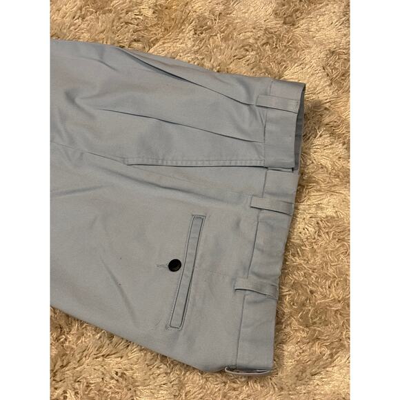 Roundtree & Yorke Pants Mens 32X30 Baby Blue Flat Front Chino Relaxed Fit Cotto - Picture 3 of 6